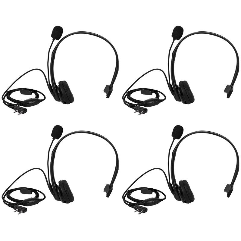 

4X 2 PIN PTT Mic гарнитура для KENWOOD RETEVIS BAOFENG UV5R 5R/888S
