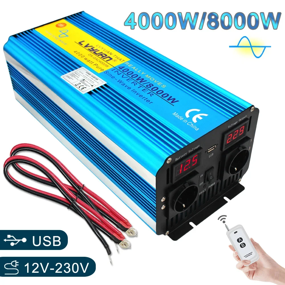 Wholesale LVYUAN Peak Power 8000W DC 12V AC 110V Power Inverter Pure Sine  Wave Battery Voltage Output Display Pure Sine Wave Inverters From  m.