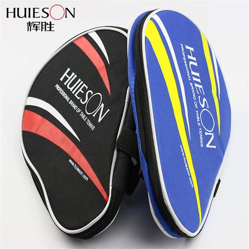 Empty Double Size Gourd Shape Oxford Cloth Table Tennis Racket Case with Zipper Outer Pouch Huieson For 2 Paddle and 3 Balls