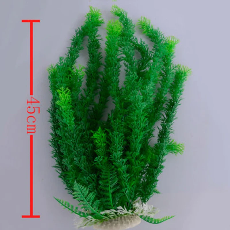 46cm Underwater Plastic Grass Artificial Grass Aquarium Ornament Fake Green Plant For Fishes Tank Home Decoration