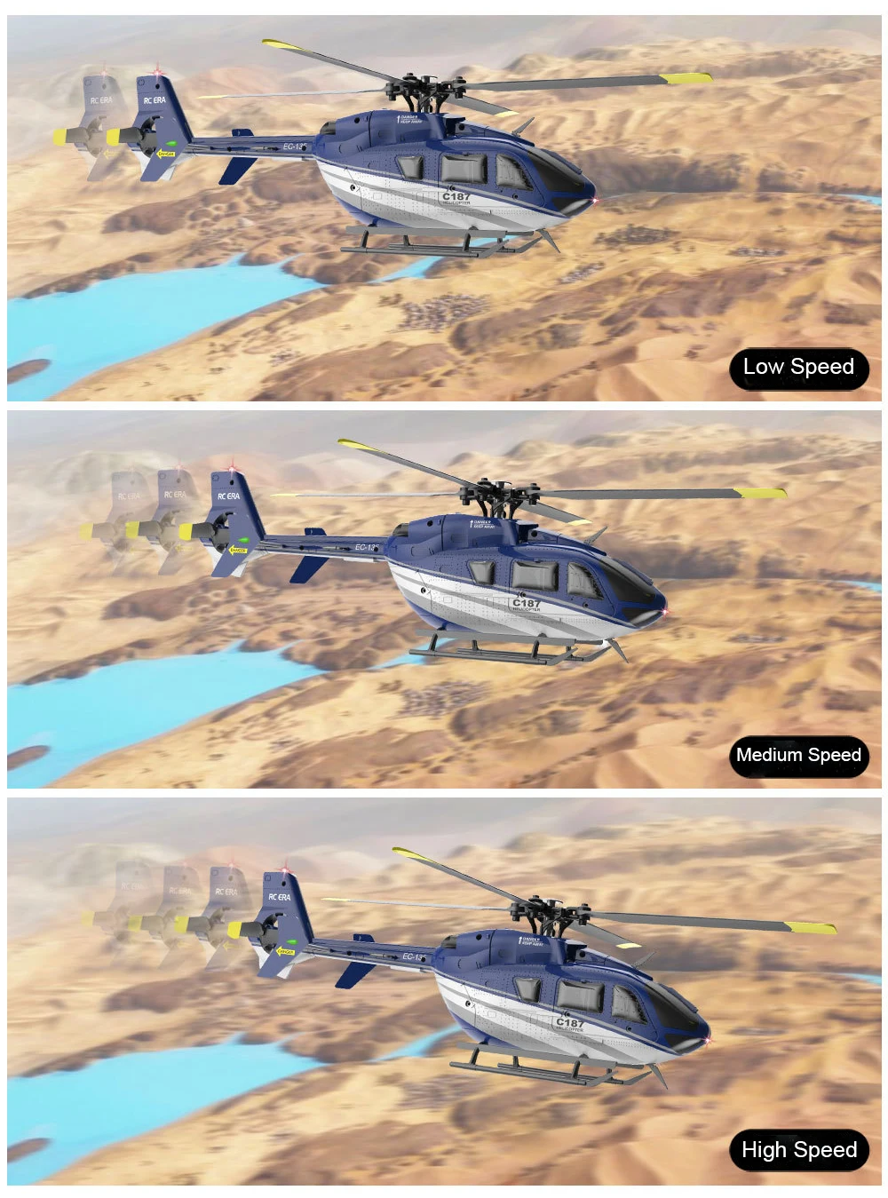 航空機・ヘリコプター charvelevh RC ERA C187 2.4G 4CH Helicopter Single Blade EC-135 Scale 6