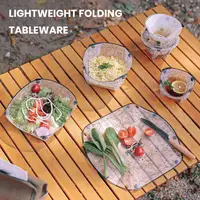 Outdoor Folding Bowl Collapsible Tableware Portable Bowl Dinner Plate Coffee Filter Funnel Water Cup Outdoor Camping Plate 1