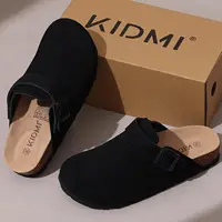 Bebealy sabots authentiques pour femmes avec sangle réglable mode sans lacet chaussures de pomme de terre semelle en liège Mules en cuir avec Support de voûte plantaire 6