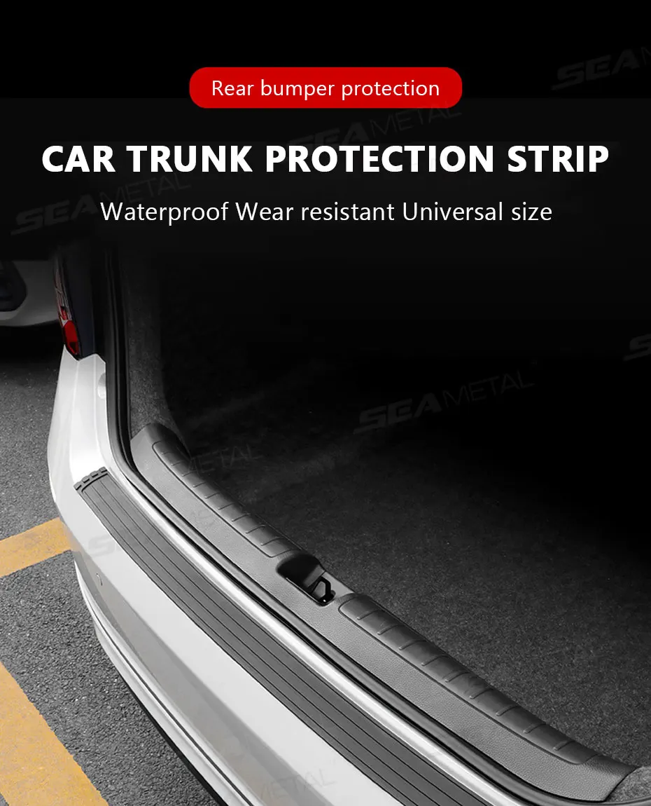 Universal Rear Trunk Guard Plate Sticker Car Rear Bumper Trim Anti-Kicked Scratc