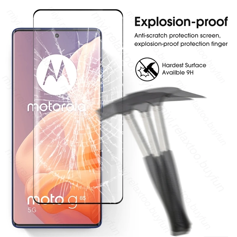 Full Glue Curved Tempered Glass Case For Motorola Moto G85 MotoG85 G 85 85G 5G XT2427-3 6.67" Screen Protector HD Film 999D screen protector,tempered glass