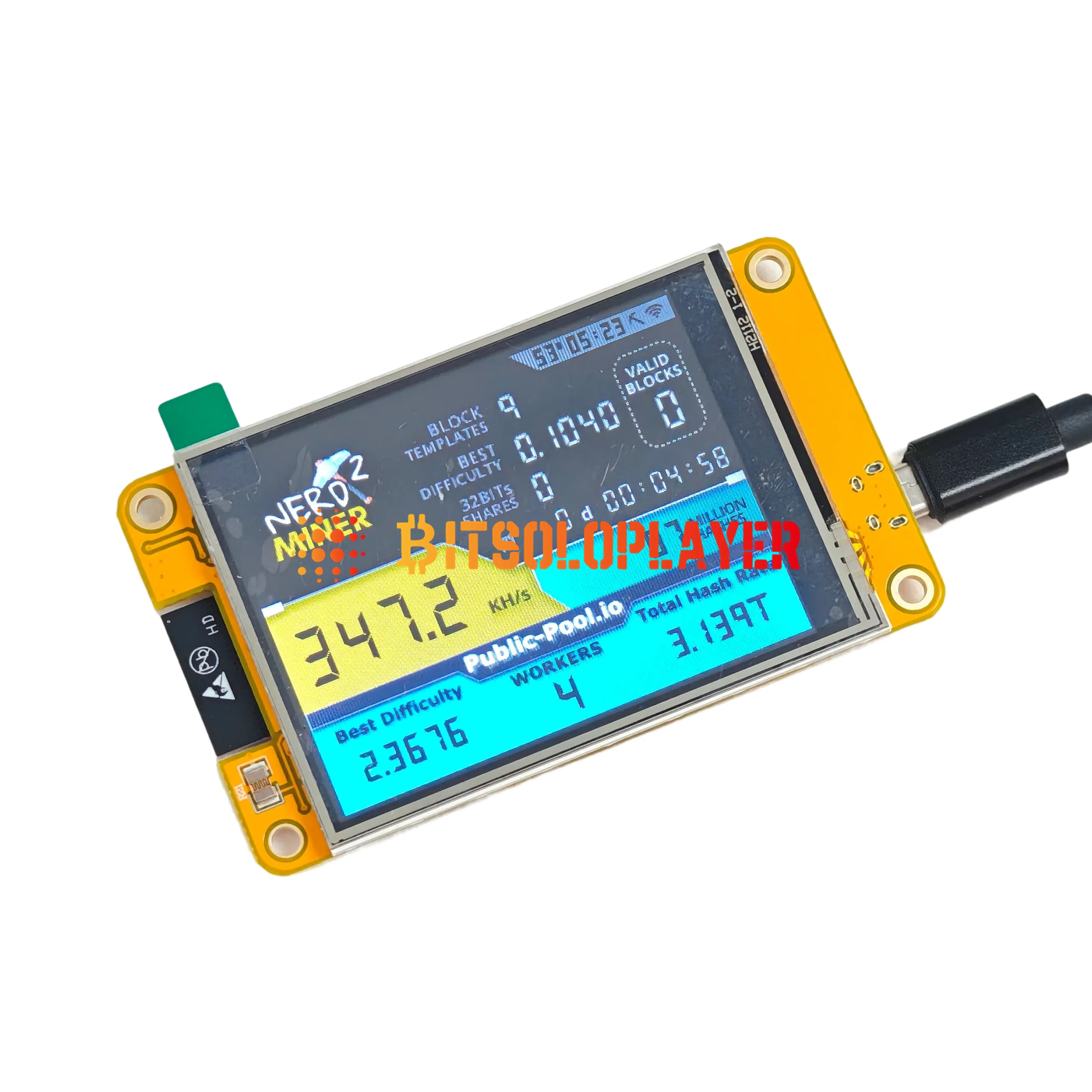 ビットコイン ナード マイナー V2.0 ESP32 2.8 インチ スマート タッチ ディスプレイ BTC ソロ マイナー 350K/S ウィン  ジャックポット ビットコイン マイニング マシン - AliExpress