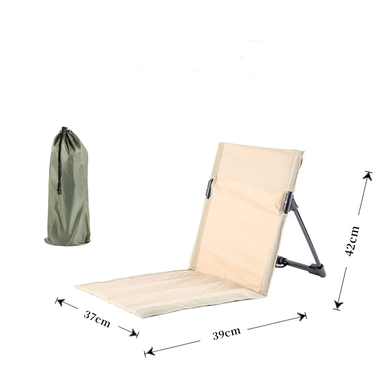 Foldable Camping Chair Metal Outdoor Garden Park Single Lazy Backrest Cushion Beach Park Portable Chair Lazy Lawn Cushion 5