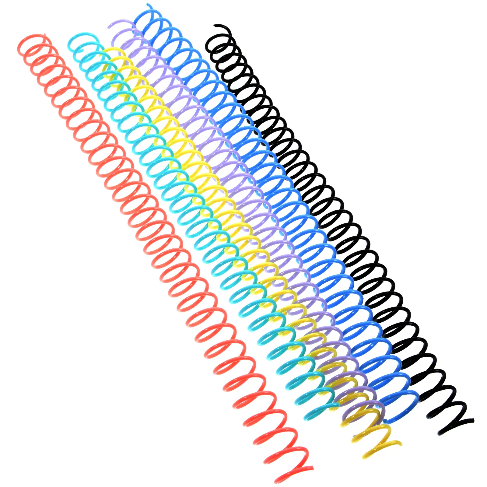 6Pcs Plastic Spiral Binding Coils Colorful Binding Spirals Spines Binder Combs Spines Book Kits Report Notebook Binding Kit