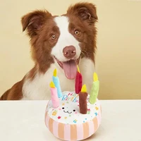 Birthday Cake Pet Dog Soundmaking Interest Toys Bite Resistant Molar To Pass The Time Plush Gnaw Toys Birthday Gift 1