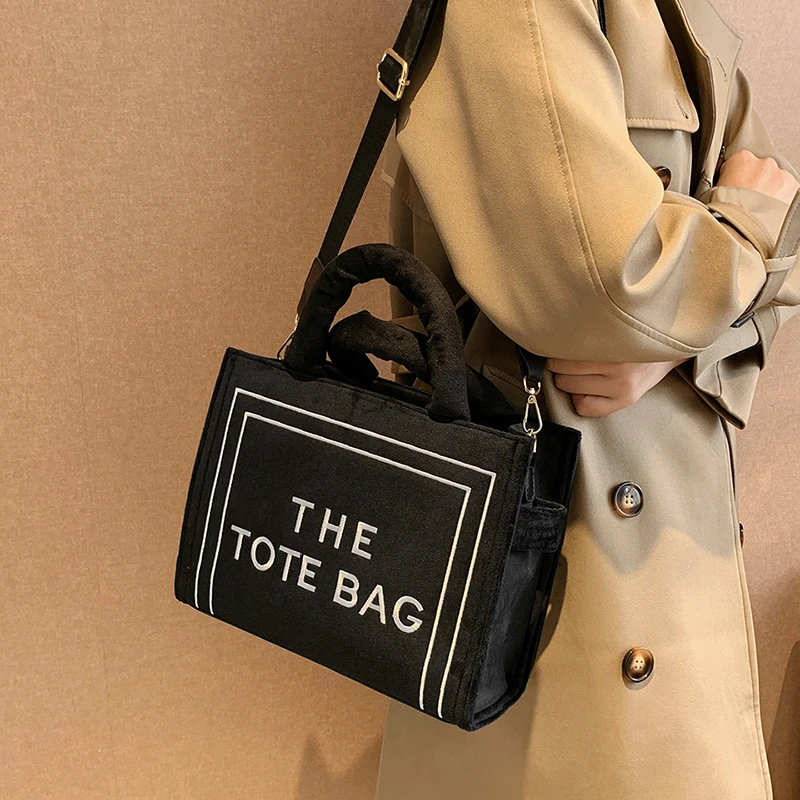 Women's Fashion Velvet Shoulder Bags Senior Luxury Designer  Large-capacity Ladies Casual Handbag Female Versatile Crossbody Bag