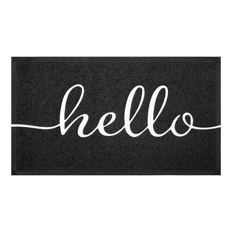 

HOT SALE Door Mat Outdoor Indoor Hello Doormat,Non Slip Rug Front Doormat For Entryway, Patio, High Traffic Areas,Black