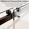 Frameless Double Sliding Shower Door 68-72" W x 76" H, 3/8" 10mm Clear Noiseless Glass Door with Anti-Jumping System Shower Door 3