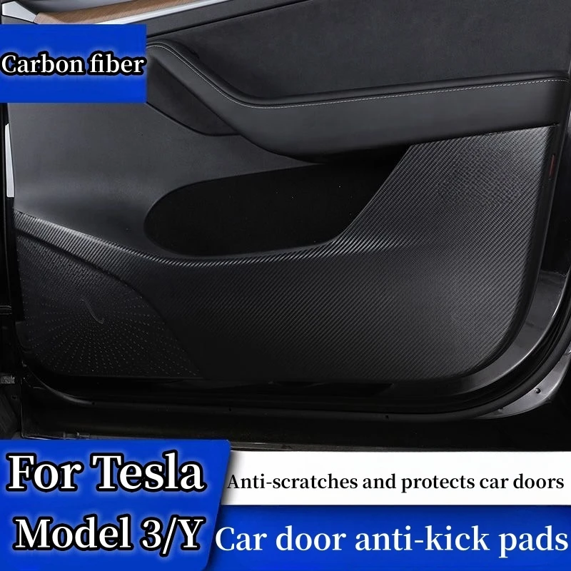 

Противоударная накладка на дверь для Tesla Model 3 Y, защитные наклейки на дверь от царапин для новой Tesla Model 3 Highland 2024, автомобильные аксессуары