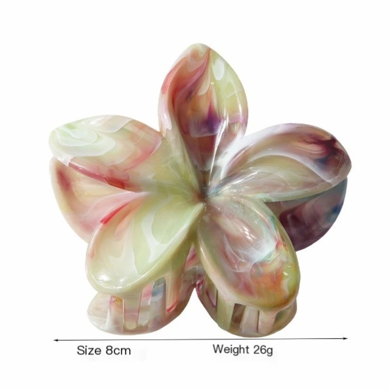 New Trendy Gradient Flower Hair Clips - Shiny Bohemian Beach Hairpins for Women, Fashion Casual Floral Hair Accessories  장식