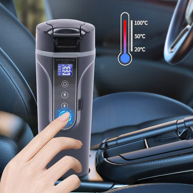 Bollitore Elettrico Per Auto 12V/24V - 500ml Con Display LCD E Controllo Temperatura - Per Viaggi, Campeggio E Auto - Riscaldamento Veloce