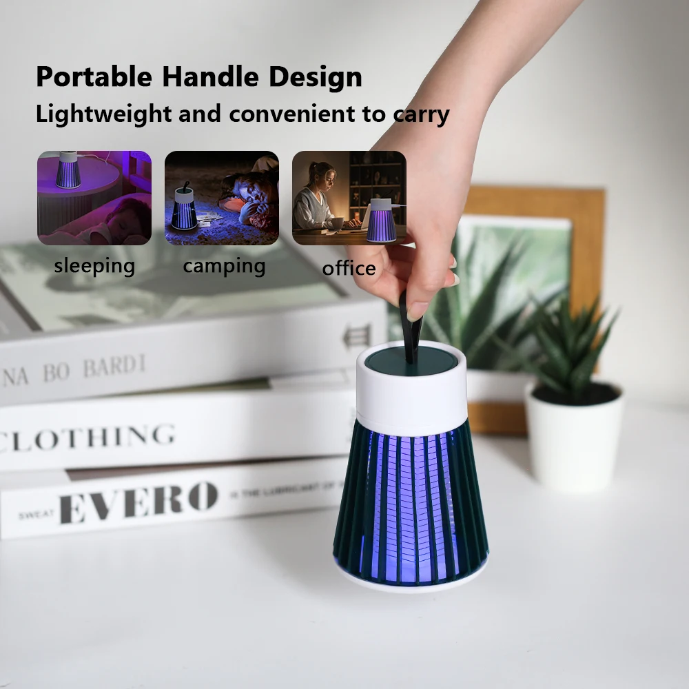 USB Electric Shock Mosquito Killer Lamps LED UV Lights Mosquito Camping Indoor Lighting USB Recharge Repellent Lights