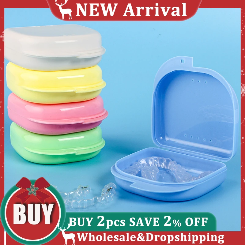 

1pcs Fake Tooth Retainer Plastic Box With Small Hole Orthodontic Mouth Guard Denture Storage Container Hygiene Oral Care
