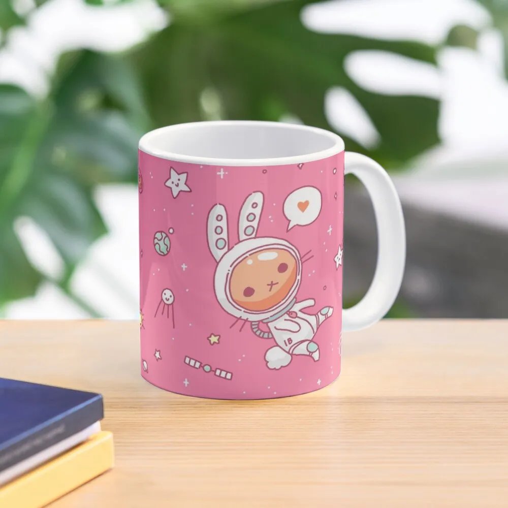 

Cute bunny in Space Coffee Mug Thermal For Ceramic Cups Original Breakfast Cups Mug