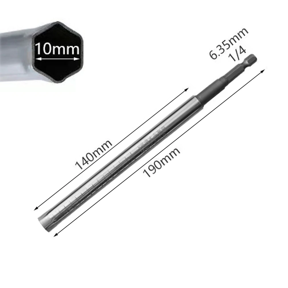 

Brandnew Leveling Sleeve Hex Screw Nut Sleeve 1/4'' Hex 10-17mm Lengthening Electric Drill Accessories Silver