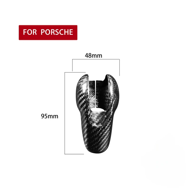 100% Real Carbon Fiber Interior Gear Shift Head Cover Knob Trim Car  Accessories for Porsche Macan Panamera Cayman Boxster 911 718 2008-2020
