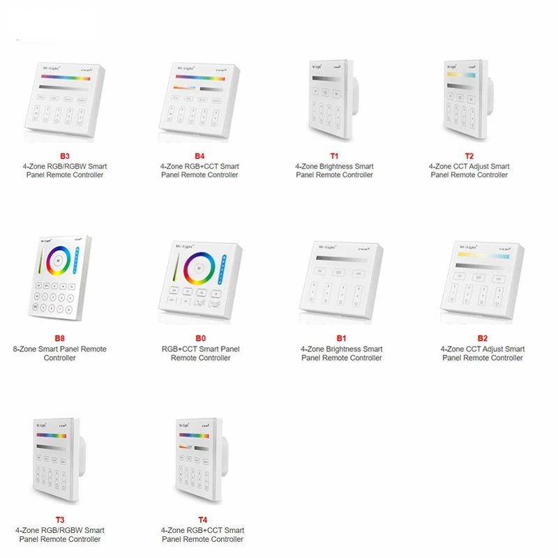 Miboxer Mi Light B0/B1/B2/B3/B4/B8/T1/T2/T3/T4 ตัวควบคุมความสว่าง/CT/RGB/RGBW/RGB+CCT สำหรับแผงไฟ LED อัจฉริยะ พร้อมรีโมท ควบคุมแถบไฟ LED RGB ได้ 1