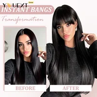 Franges en cheveux humains à clipser, cheveux raides, pièce de cheveux, franges françaises Remy pour femmes, faciles à porter et à enlever, postiche pour cheveux fins 4