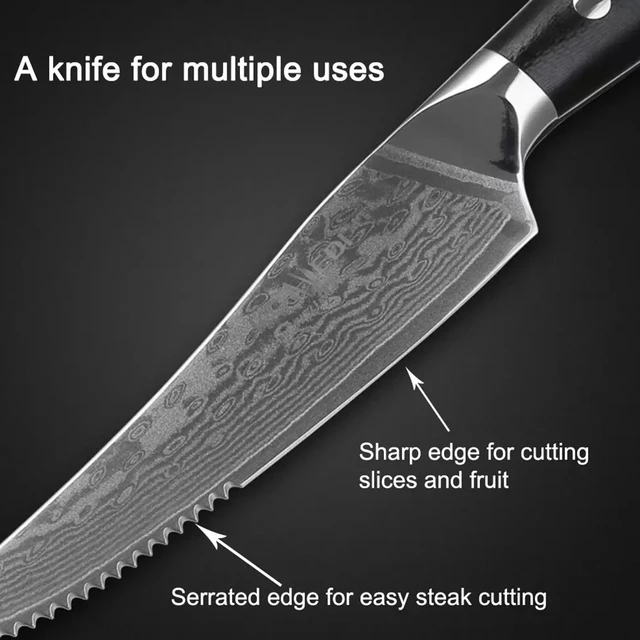 5” Serrated Steak Knife with G10 Handle