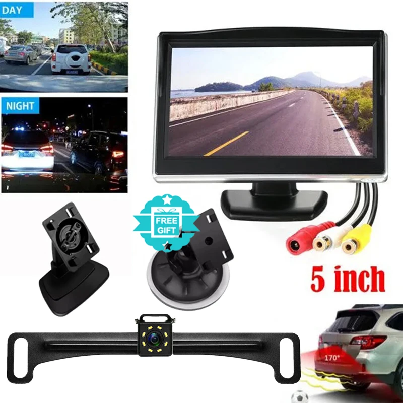 

5" HD Monitor with Night Vision Wired Backup Camera - Perfect for Easy Parking and Clear Rear View