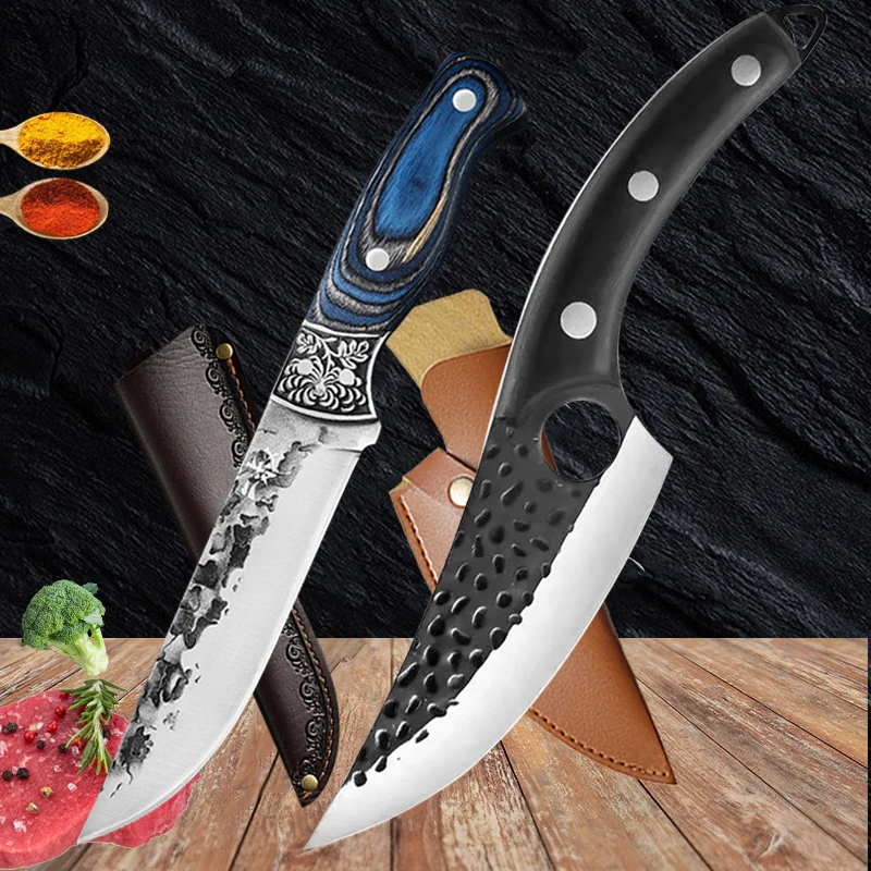 

Handmade Forged Butcher Knife Kitchen Deboning Cutting Knives Stainless Steel Fruit Vegetable Utility Paring Chef Knife