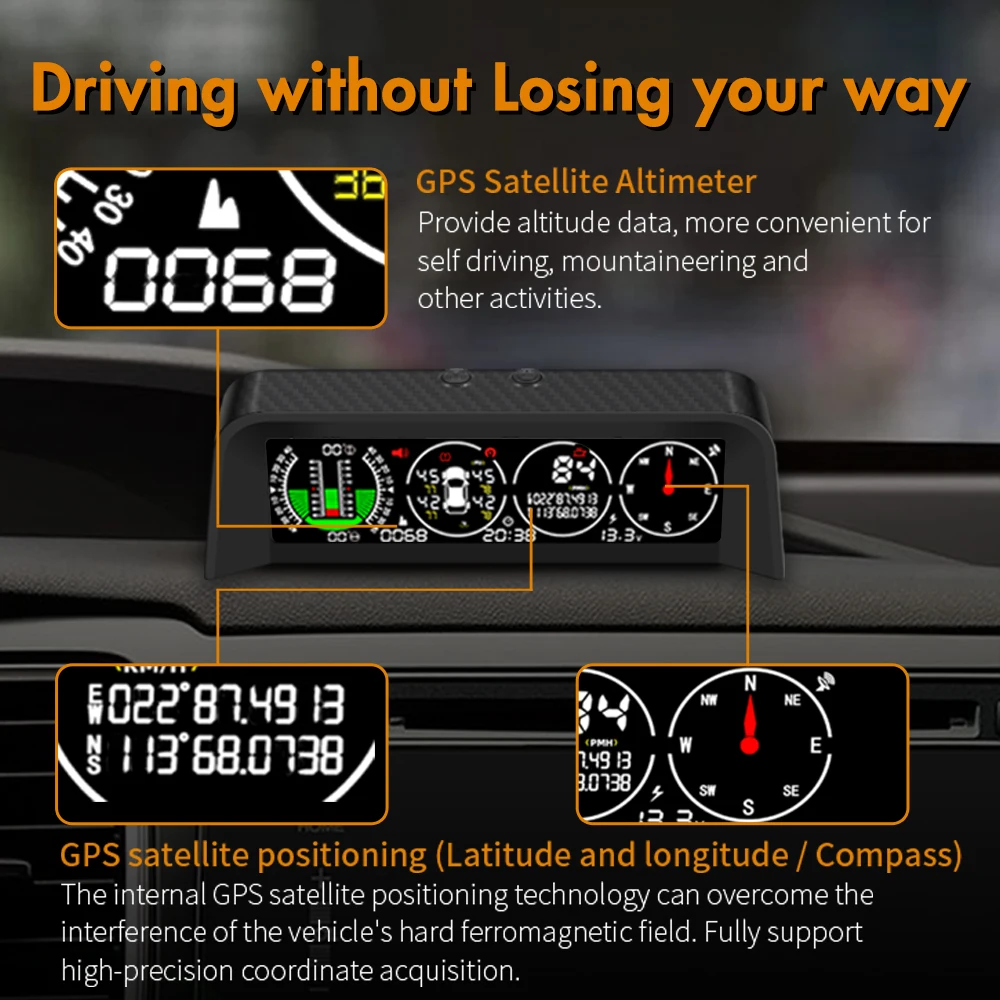 Vjoycar X50P 2023 Ʈ GPS HUD Ÿ̾ TPMS ,   ӵ  跮, ڵ ӵ ħ ð, 3 in 1