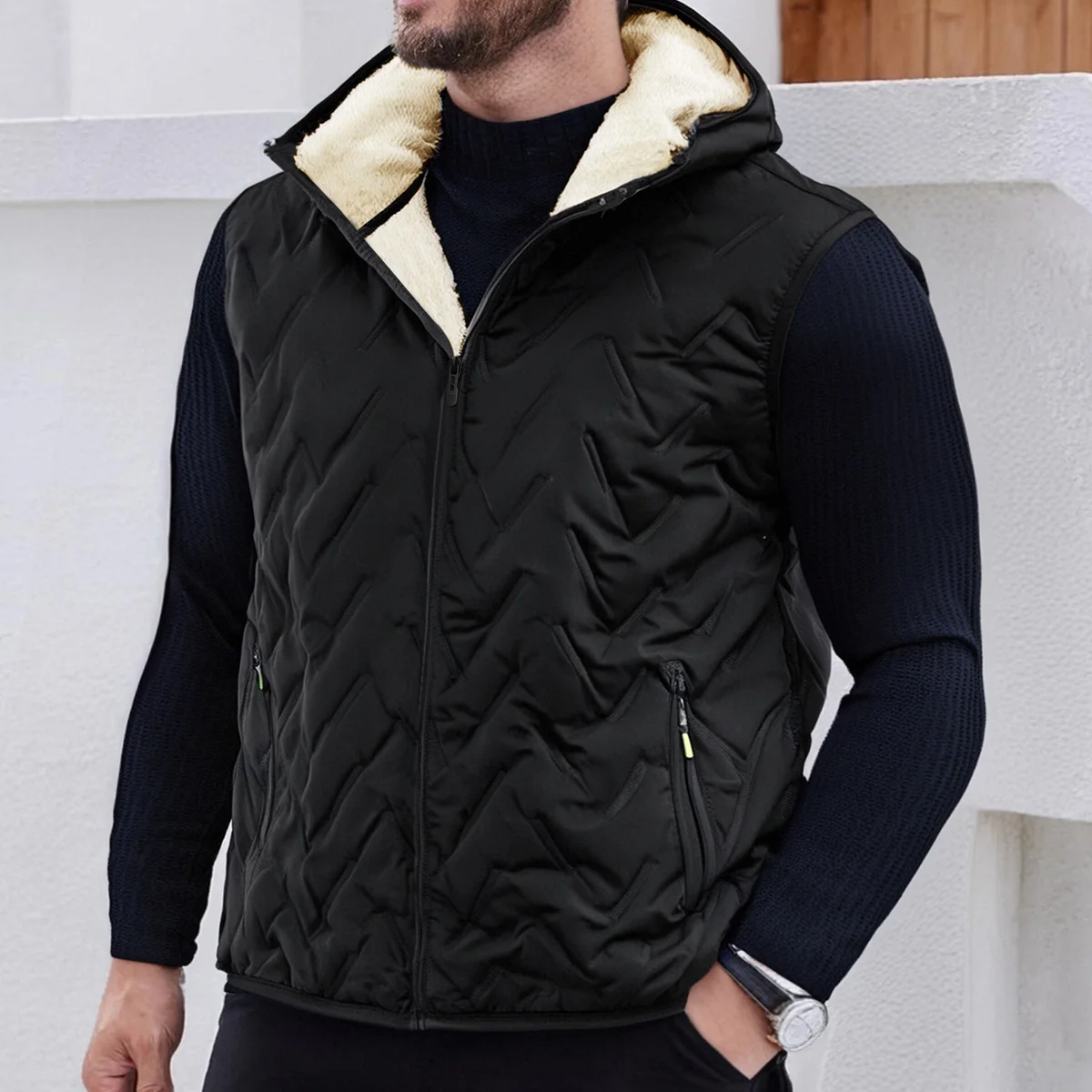 Doudoune sans manches pour homme, vue de dos