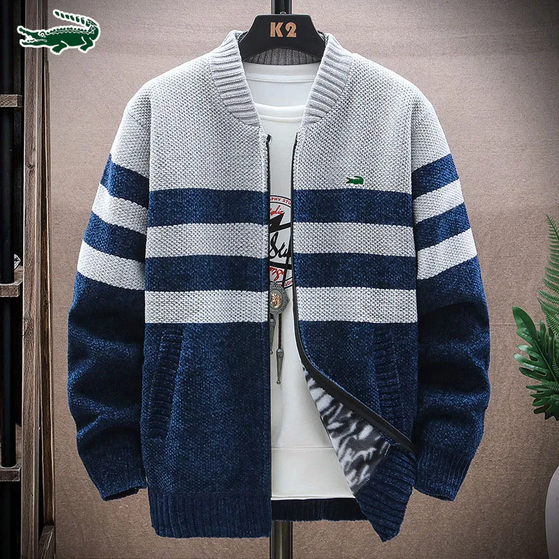 남성용 지퍼 가디건 스웨터, 두꺼운 코트, 재킷 m-3XL, 가을 및 겨울