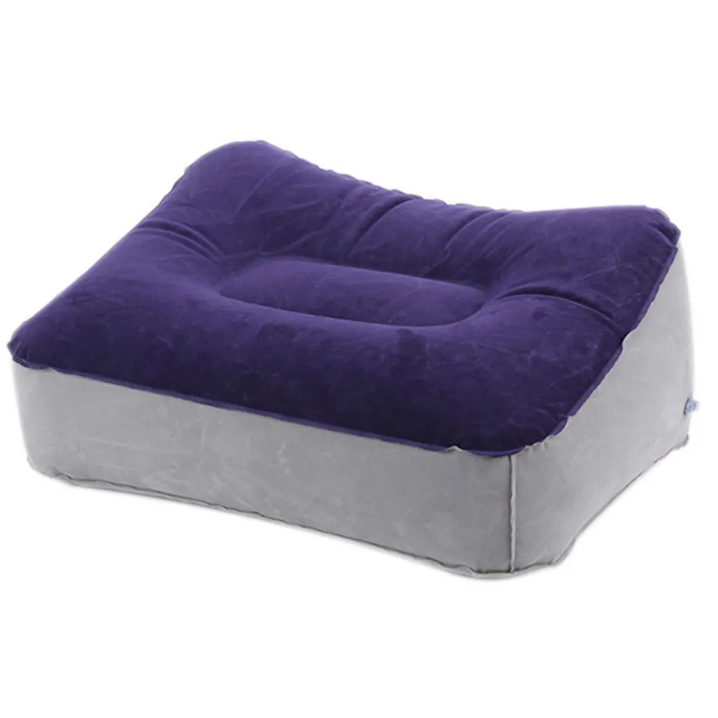 

Надувная подушка для ног, коврик для ног для путешествий на открытом воздухе, Автомобильная подушка из ПВХ для ног с флокированием самолета