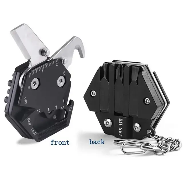 Keychain Screwdriver Multifunctional Hexagon Coin Outdoor EDC Tool Hexagon Folding Coin Knife Pocket Fold Mini Coltello Gear Pee