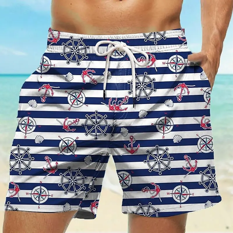 Hawaiian Beach Shorts Men Surfing Swim Trunks