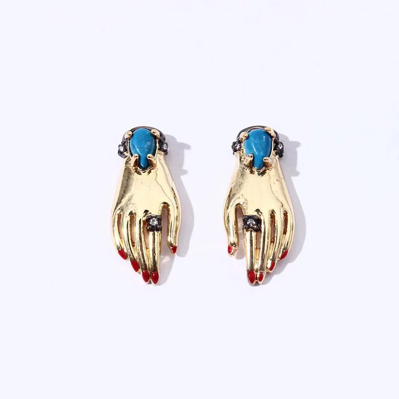 European And American Creative Fashion Hand Shape Simple Exaggerated Earrings Female 6
