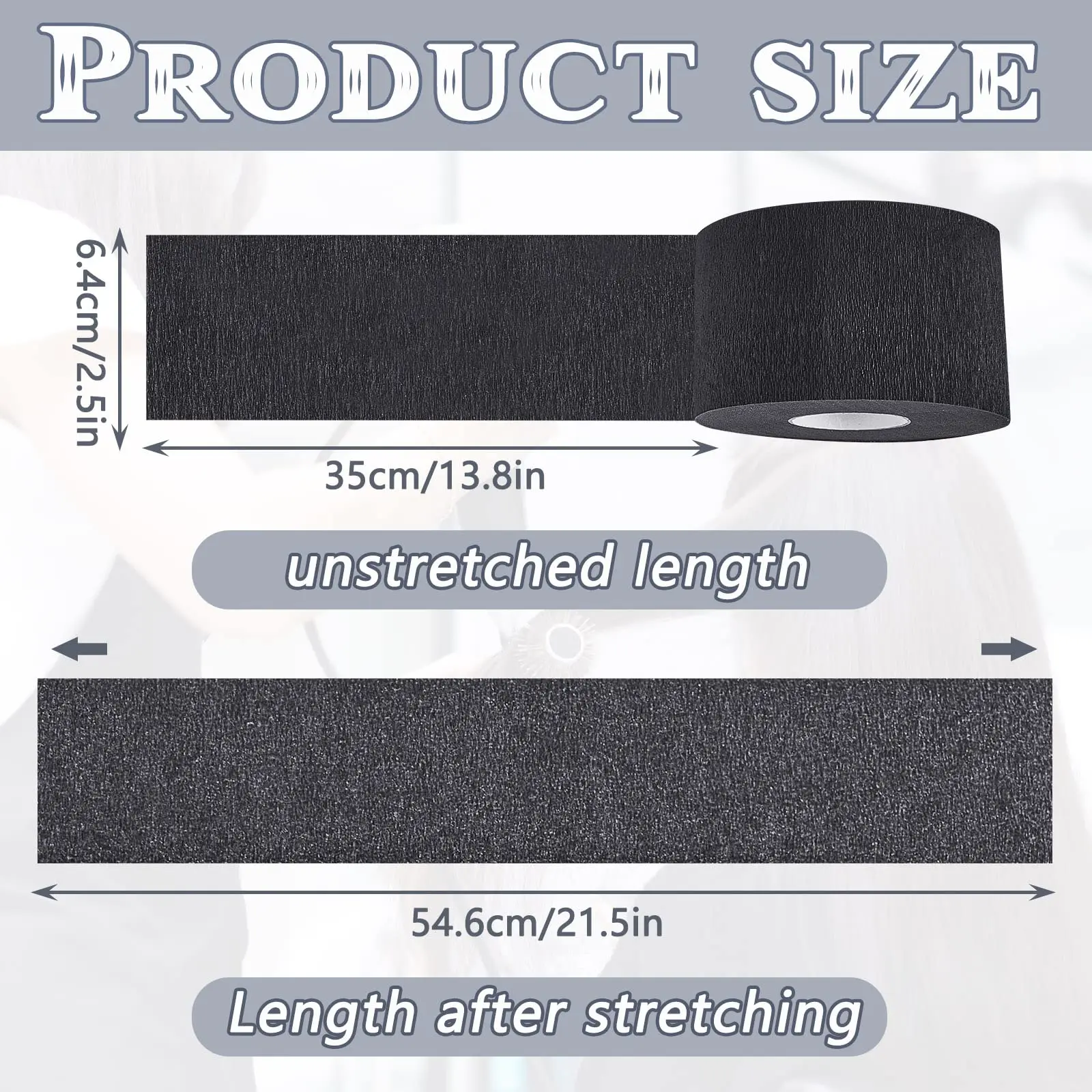 1 Roll Disposable Black Barber Neck Strips Barber Neck Paper Stretchy Strip Neck Edge Paper Haircut Styling Accessories 5