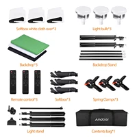 Andoer Studio Photography Light Kit Softbox Lighting Set 85W for Studio Portrait Product Photo Live Streaming Video Recording - Image 2