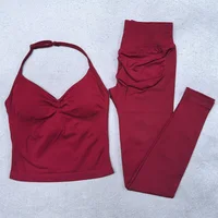 New Seamless Yoga Set Women Gym Clothing Scrunch Bum Legging Padded Tank Top Workout Outfits Fitness Sportswear Suits - Image 4