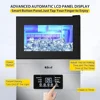 Commercial Ice Maker Machine 160LBS/24H with 35LBS Storage Bin LCD Display Panel Clear Ice Cubes 11-20 Mins Stainless Steel Body 4