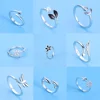 Hot 925 Sterling Silver Ring AAA Zircon Adjustable Simplicity Fashion Exquisite Women Jewelry Accessories Wedding Party Gift 1