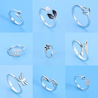 Hot 925 Sterling Silver Ring AAA Zircon Adjustable Simplicity Fashion Exquisite Women Jewelry Accessories Wedding Party Gift 1