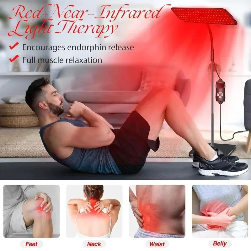 660nm 850nm LED Red Light Therapy Panel with Stand Near Infrared Therapy Lamp Devices for Body Pain Relief and Skin Care