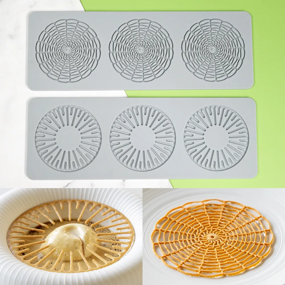 

3 circular water drop column turn sugar bud silk mat molecular sugar technology silica gel mold cake baking printing mat