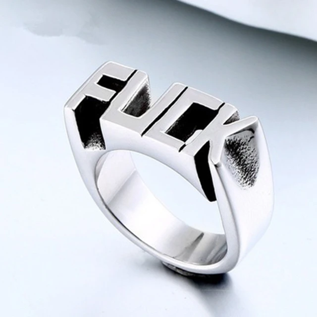 Minimalist Style Letter Ring 18k Plated Made Stainless Steel - Temu