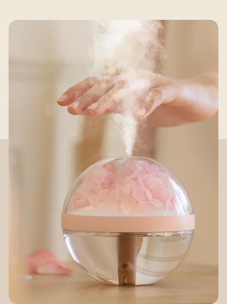 270ML USB Rechargeable Air Humidifier with LED Light - Home Hydration Mist Maker
