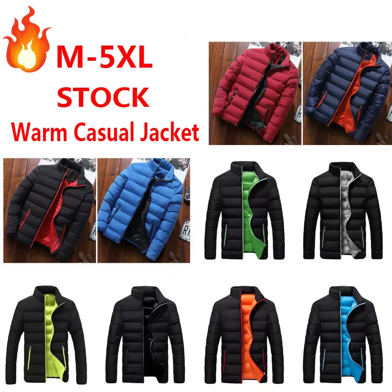 

Warm Casual Men Jacket Elegance Rhombus Line Coat Men's Outdoor Youth Jacket Fashion Autumn Winter Casual Zipper Snow Overcoat