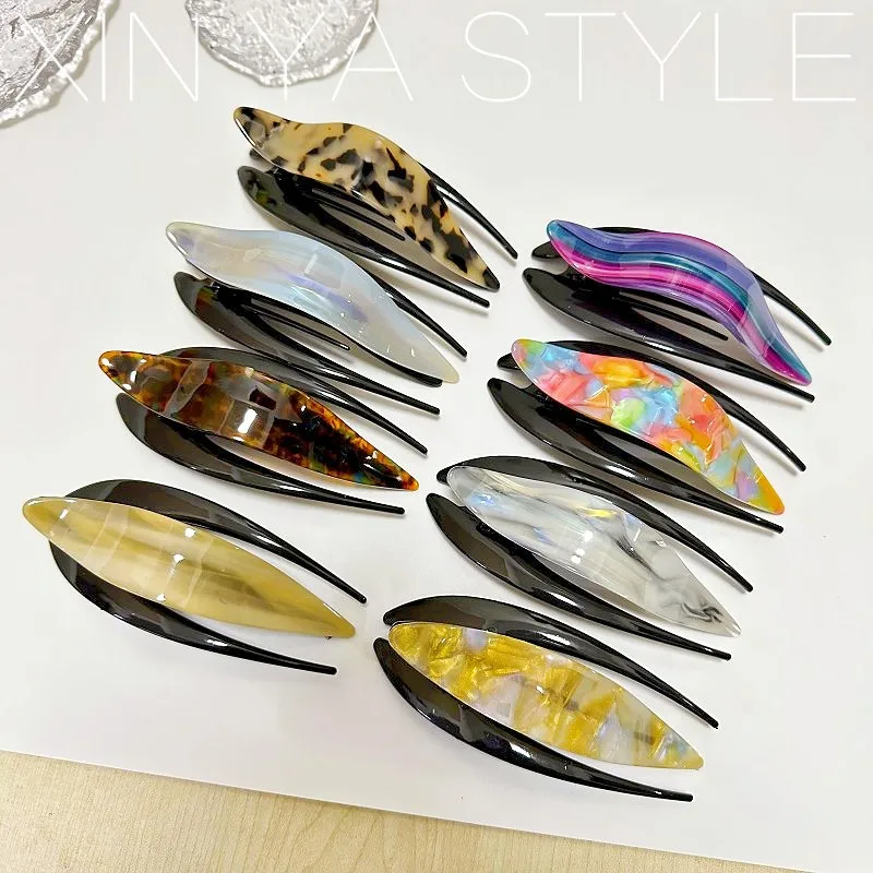 

Модный высококачественный уксусная кислота семья ласточкин хвост клип задняя головка заколка для волос все-матч древесины зерна утенок зажимы для волос