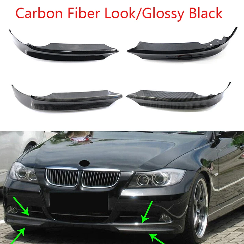 

1 Pair Front Bumper Splitter Lip Spoiler for BMW 3 Series E90 4-Door Sedan 2005 2006 2007 2008 Pre-LCI Car Exterior Accessories