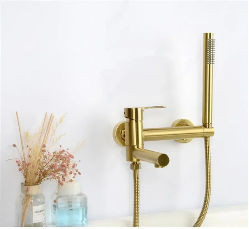 Description Picture 4 of itemBathtub Shower Set Wall Mounted Brushed Gold Rotatable Bathtub Faucet,Bidet  Bathroom Bath &Shower Mixer Tap Brass